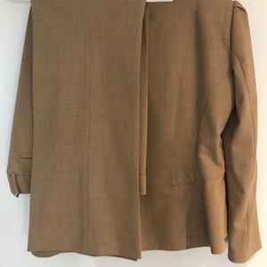 Ann Klein brown/tan suit. Jacket + Pants.